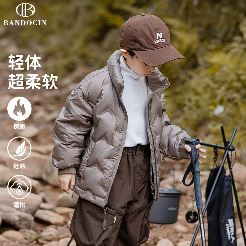 BANDOCIN/半度闲儿童冬日户外保暖轻薄加厚90白鸭绒立领羽绒服