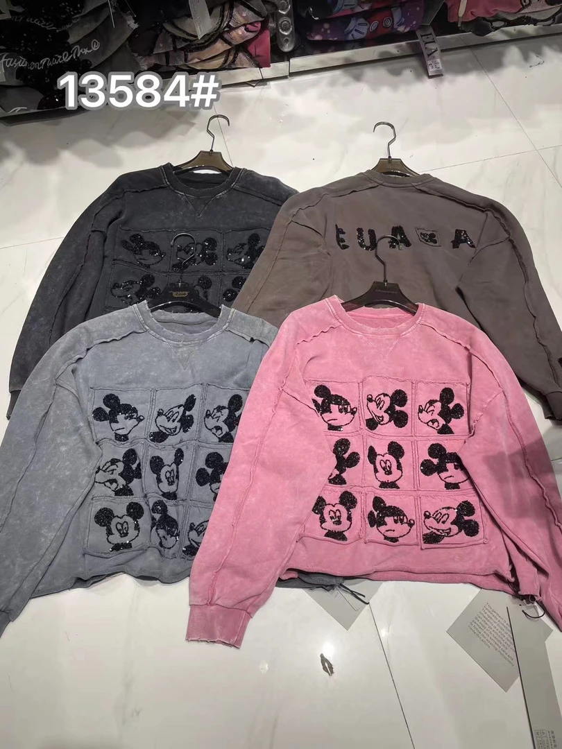 九宫格米奇卫衣欧美时尚新款韩版休闲宽松显瘦