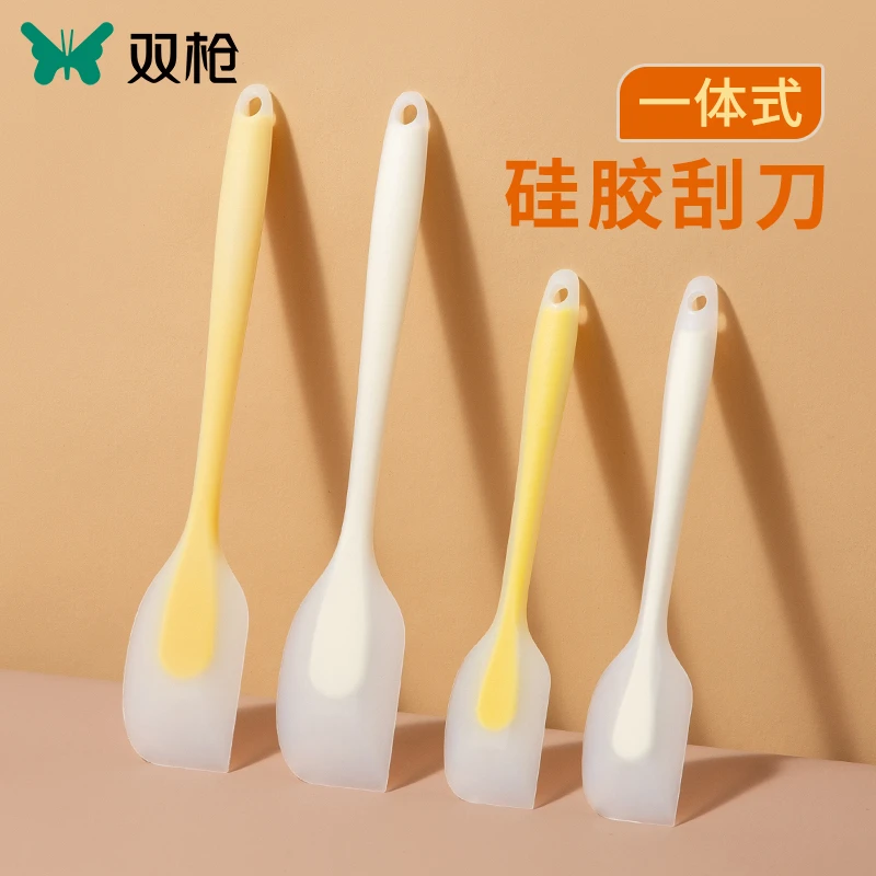 双枪硅胶刮刀耐高温铲子一体式刮板奶油抹刀油刷食品级烘焙工具