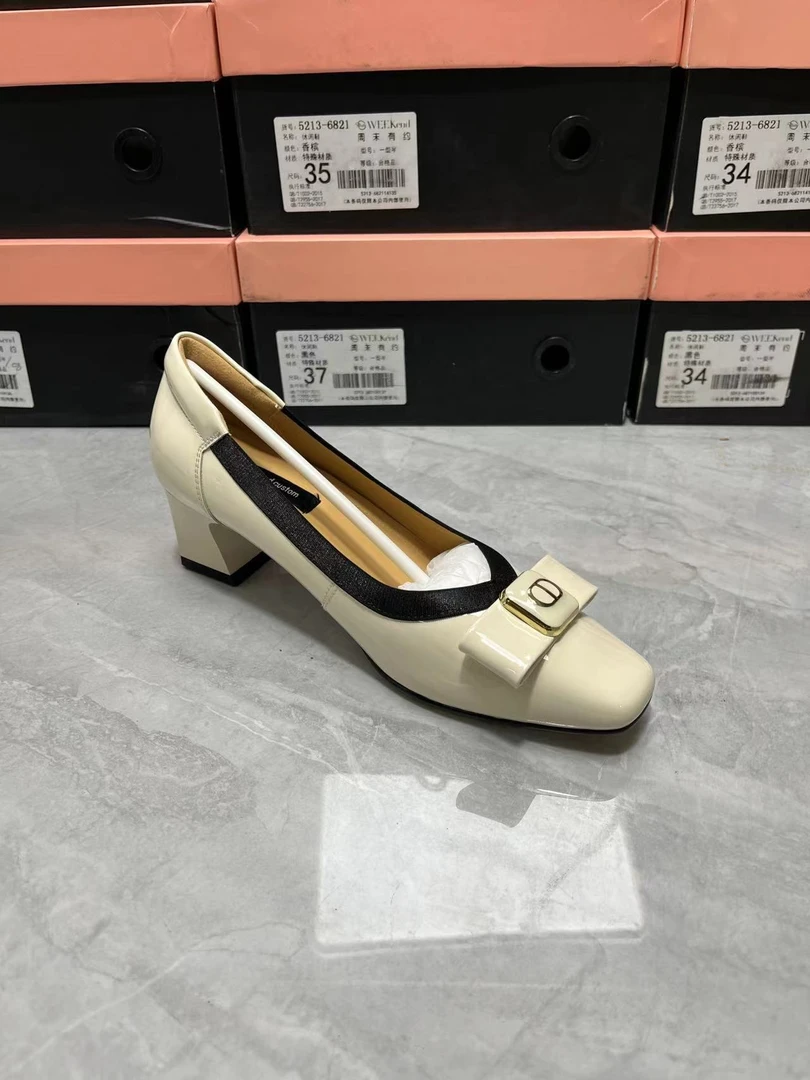 375   小方头简约牛皮单鞋