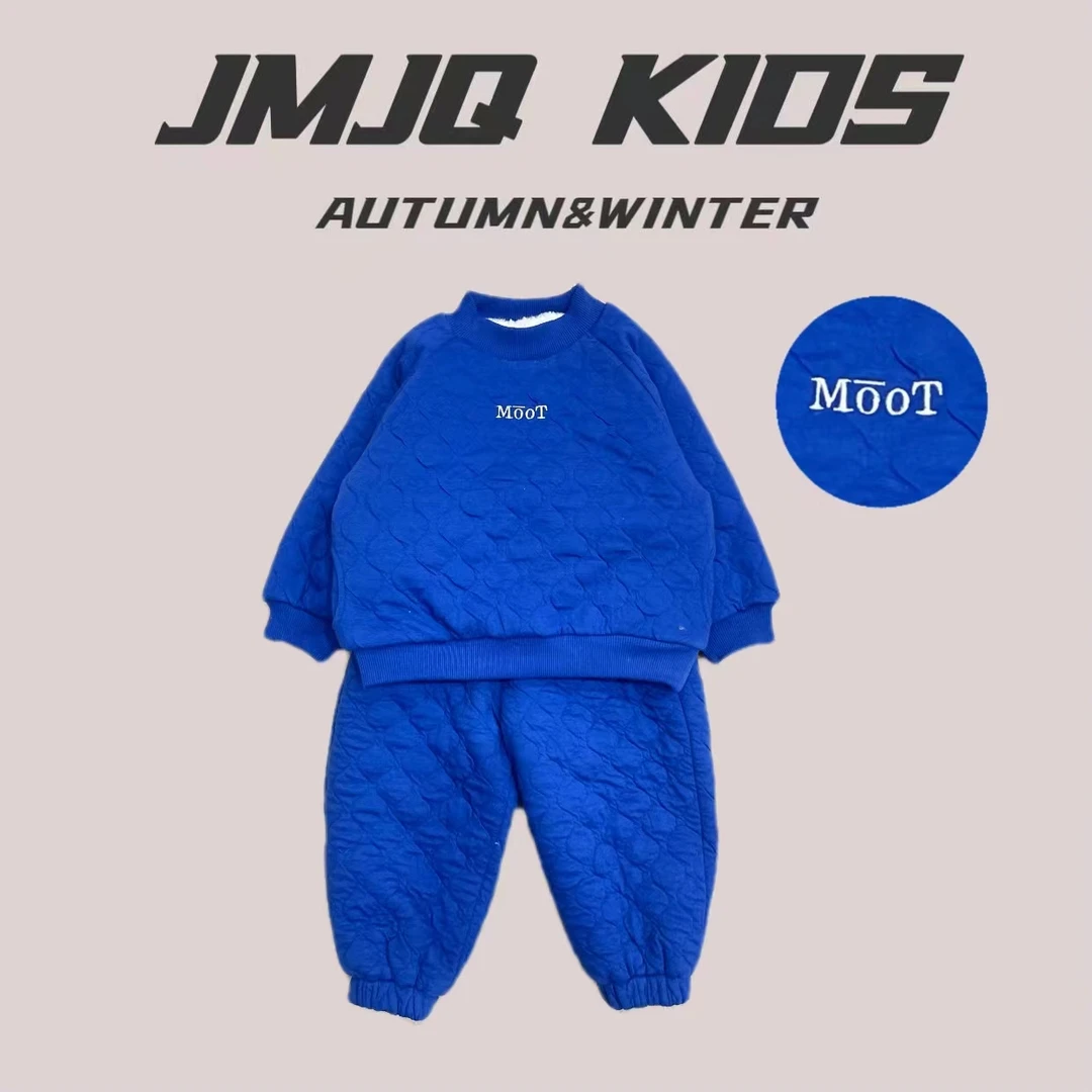 【加绒加厚款】秋冬中小童加绒保暖圆领套头运动套装 JMJQ 231050