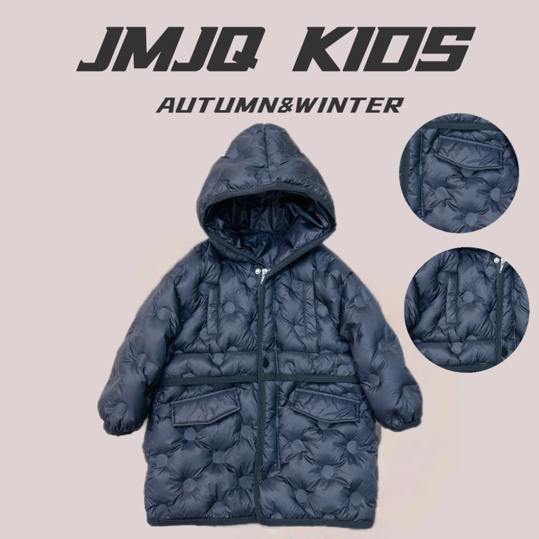 【90白鸭绒长款轻厚型】 冬季韩版时尚高货高绒保暖连帽羽绒服 w006