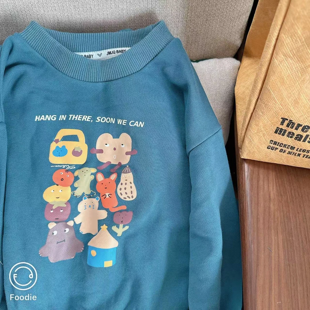 【JMJQ 23756】春秋中小童韩版卡通印花运动针织套装 80-130