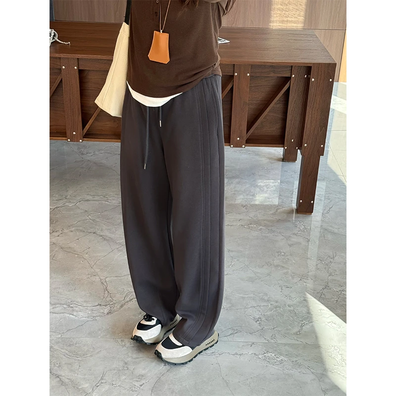 WenWen 小个子2025春季新款宽松高腰显瘦直筒弯刀休闲裤2094