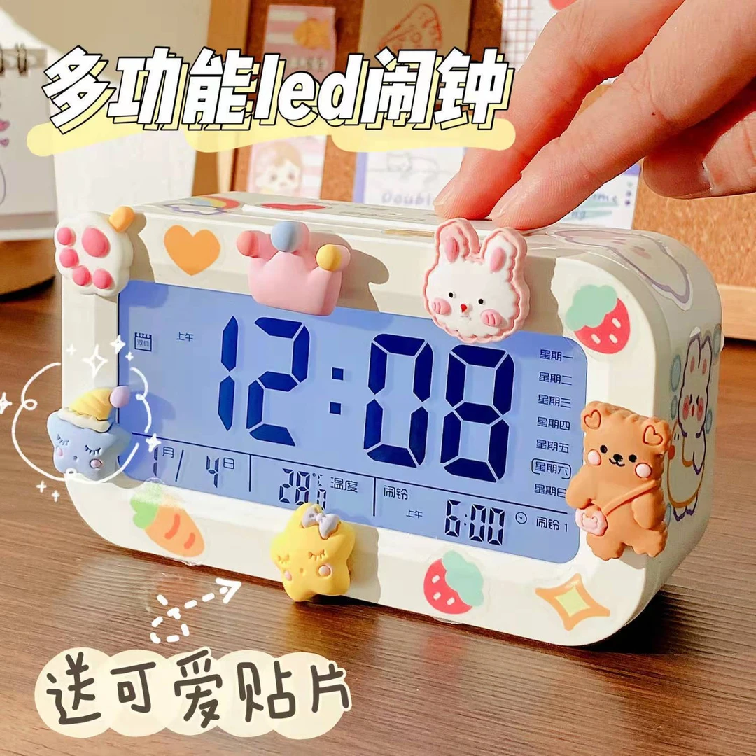 迷你小闹钟计时器两用钟学生学习专用表儿童女孩宿舍桌面电子时钟