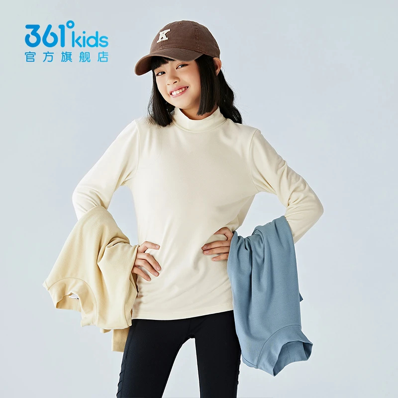 361°儿童童装男女童长袖针织衫2024秋冬新款中大童上衣半高领保暖