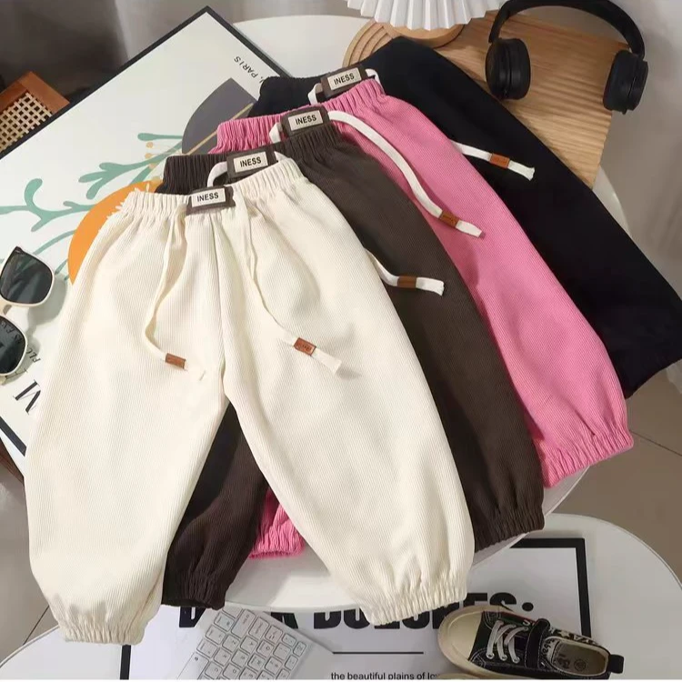 儿童春秋新款休闲裤男女童韩版时尚束脚裤