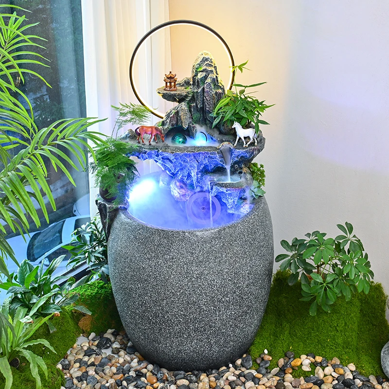 BaoTan/宝潭假山流水喷泉摆件办公室客厅酒店装饰庭院花园造景