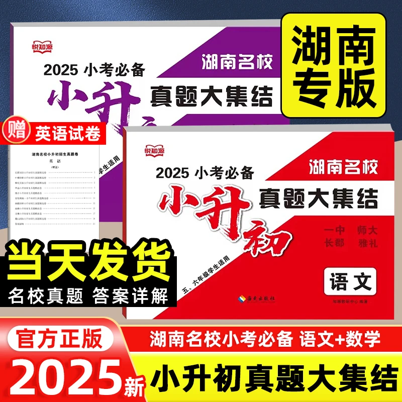2025版湖南名校小升初真题大集结语文数学小考必背名校冲刺试卷
