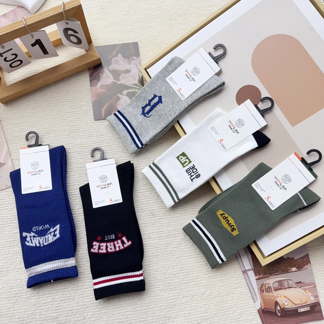 l9b05-30 十双男袜休闲简约时尚中筒袜