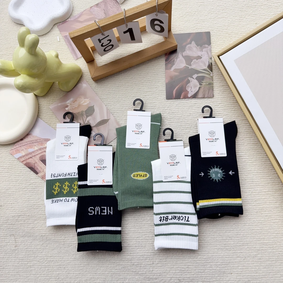 L9B05-22 十双男袜休闲潮流时尚中筒袜
