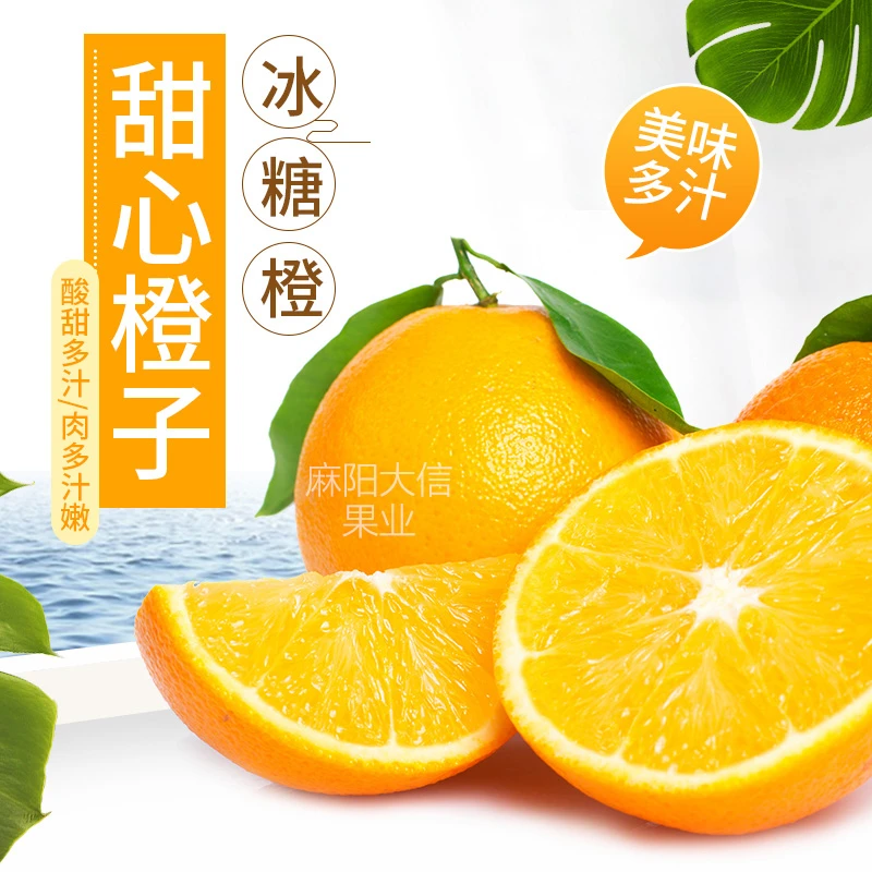(阿敏推荐)湖南麻阳冰糖橙现摘送剥橙器酸甜水果净重9斤包邮皮薄