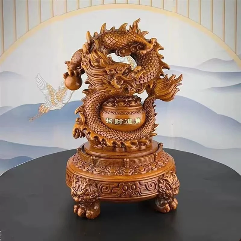 GD旋转龙摆件工艺品可以旋转办公室客厅摆放送礼玄关摆设前台