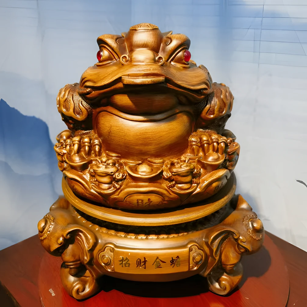 HN大金蟾高档摆件家居饰品客厅店铺工艺品聚宝盆长31宽31高39