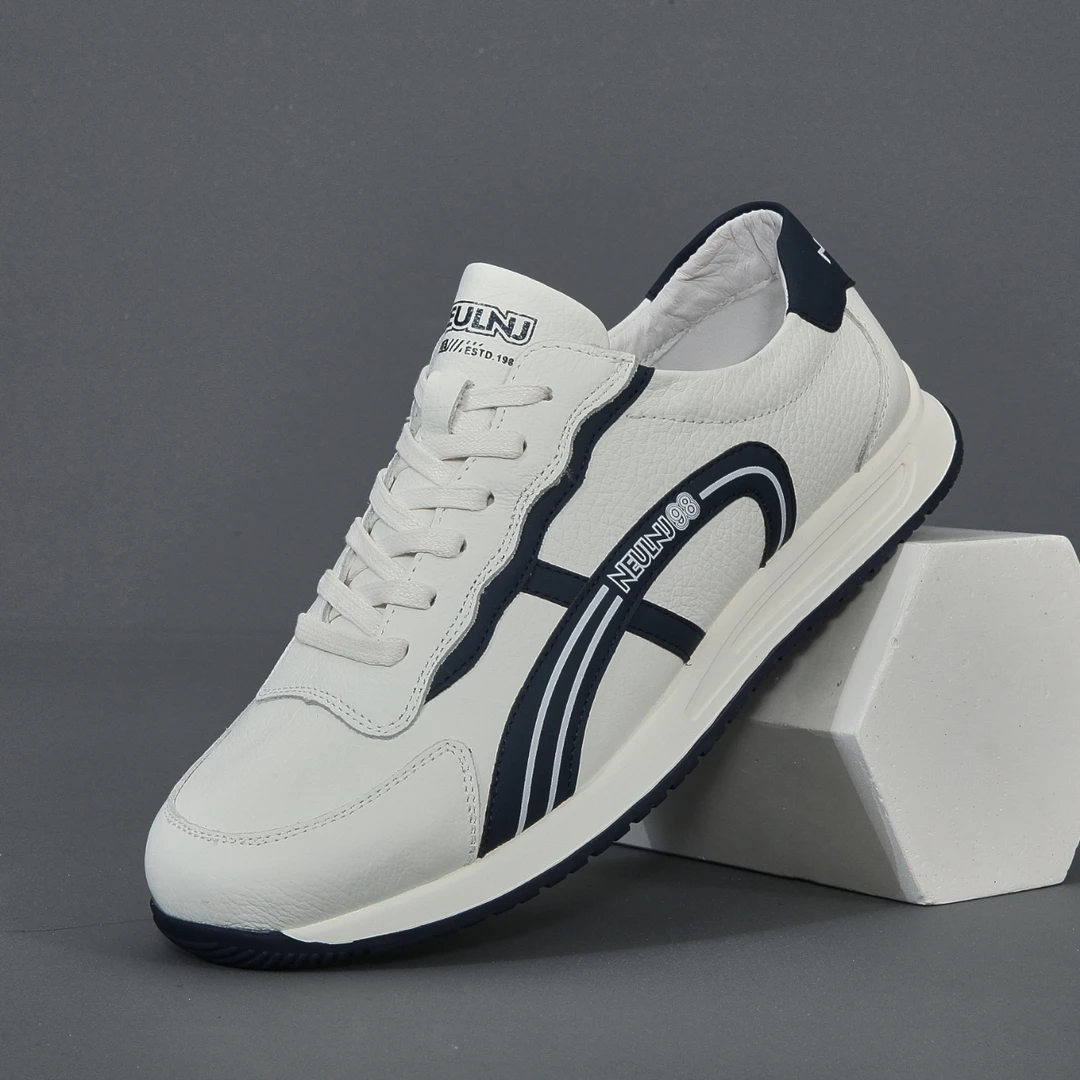 潮鞋子男鞋夏季透气网面真皮小白鞋2024新款运动阿甘鞋百搭休闲鞋