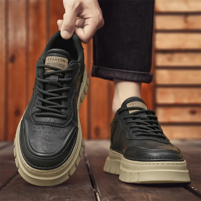 YEARCON/意尔康男鞋新款百搭休闲鞋厚底鞋子男款增高防滑户外潮鞋
