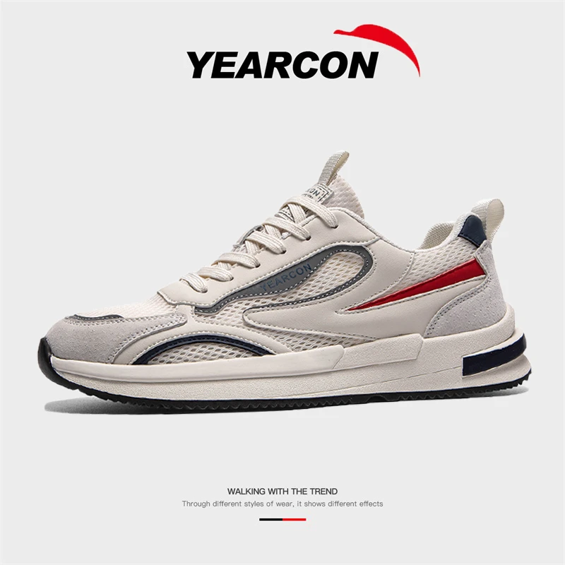 YEARCON/意尔康男鞋2025秋季新款网面跑步鞋百搭透气休闲运动鞋男