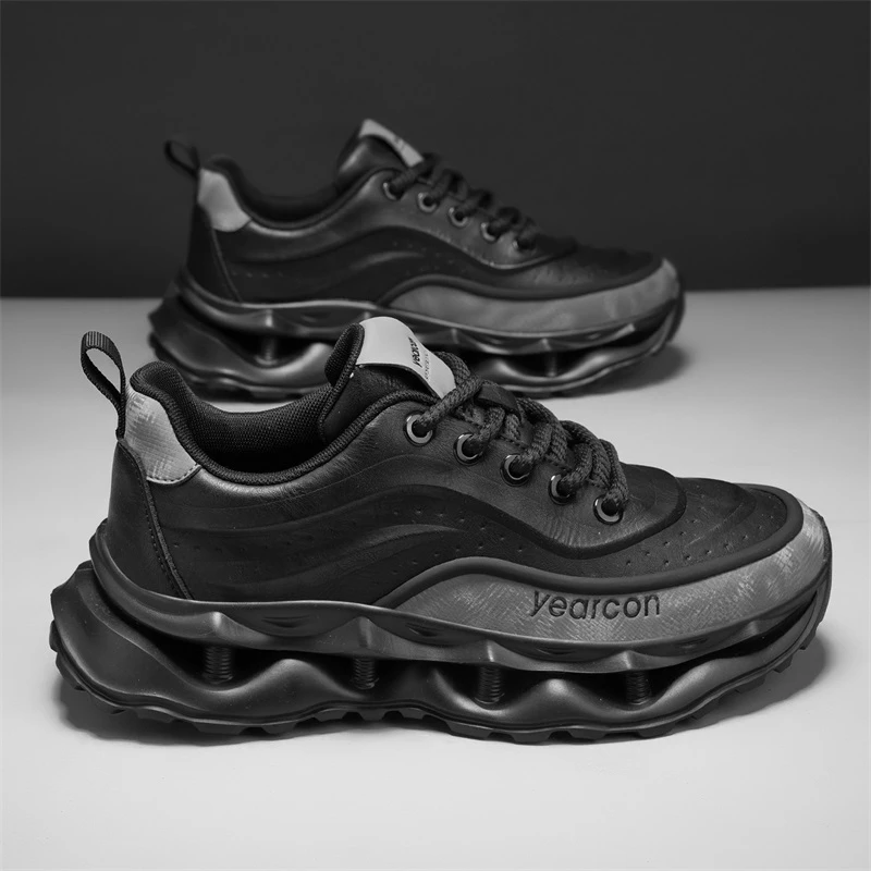 YEARCON/意尔康男鞋新款透气休闲鞋复古厚底鞋子男款减震老爹潮鞋