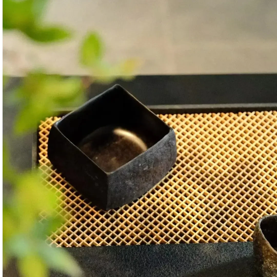 花想蓉《四方建水》冰碛岩纯手工茶洗水盂茶盂高端茶渣缸茶水石缸