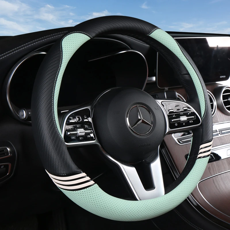 汽车方向盘套四季通用冰丝透气男女D型高级感夏季防滑吸汗车把套