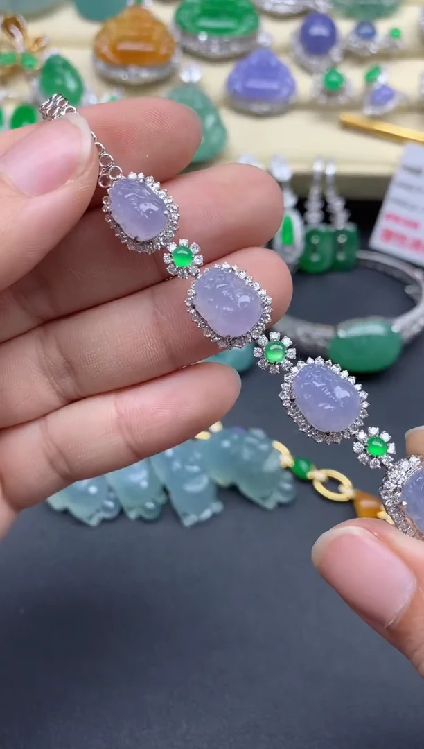 【闪购商品】翡翠手链18K金镶嵌689-中国好珍宝