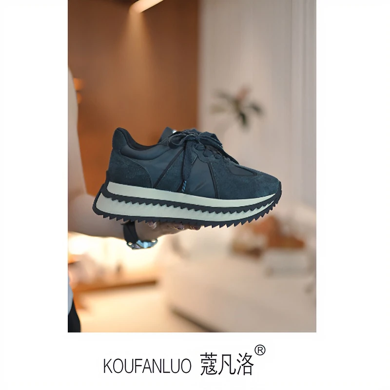 【轻便舒适】秋季新款时尚百搭厚底运动防滑休闲鞋松糕鞋Q24689