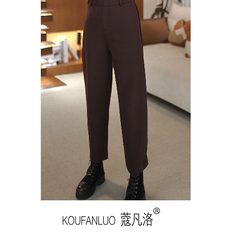 【冬日恋歌】新款时尚百搭高腰显瘦直筒九分香蕉休闲裤女秋Q24809