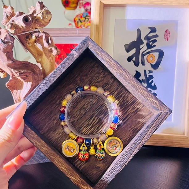 【爆米花】扎基➕黄C 1.5cm经典款 琉璃唐卡 文玩探宝