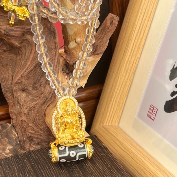 吊坠925银 【绿度母擦擦】轻奢镶嵌 女士纯手工 时尚精美吊坠 气质