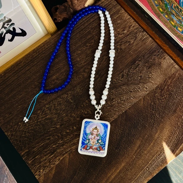 新品【金刚萨埵】3.5*4.5 纯手绘唐卡 仙女轻奢款