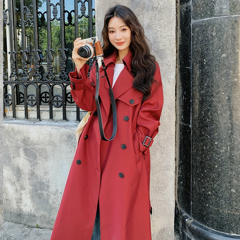 时尚复古风衣小个子女中长款英伦风秋新款法式春秋秋季感气质大衣