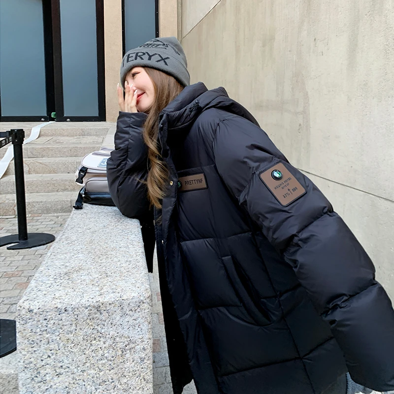 今年爆款小个子加厚黑色羽绒服2024冬季新款韩版宽松90白鸭绒外套