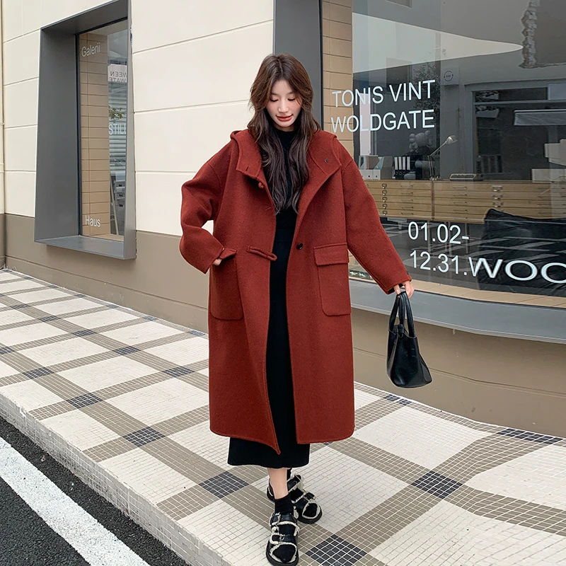 呢子安克拉秋冬气质大衣女冬2025超好看韩系赫本风毛呢外套羊绒