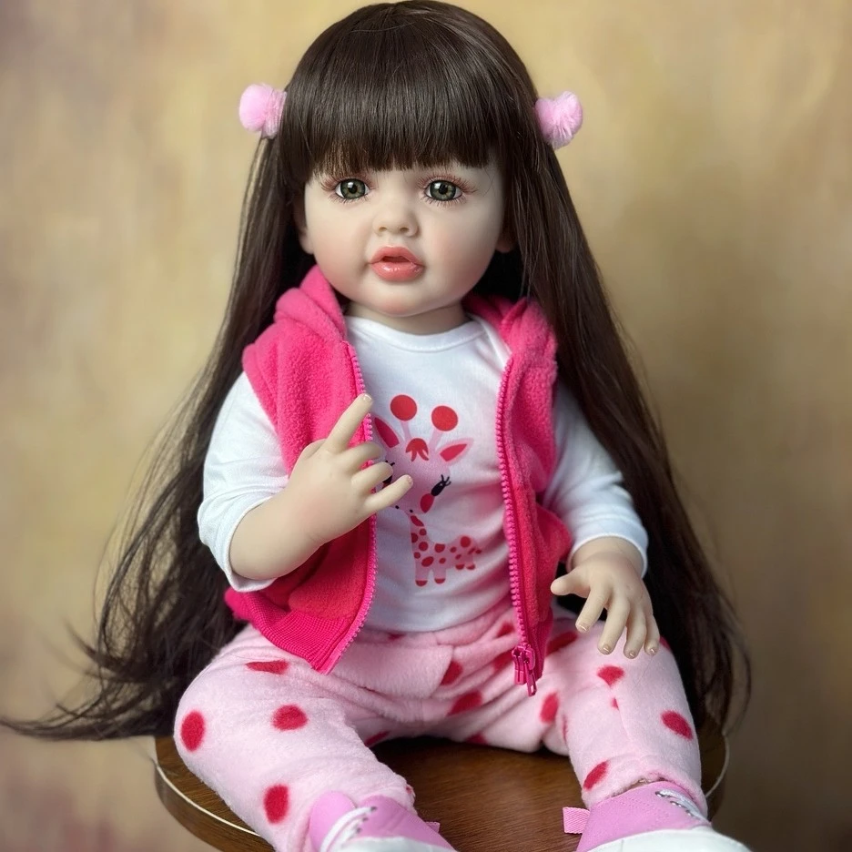BZDOLL重生婴儿萌萌长发女孩55cm全胶可洗澡小众收藏礼物仿真娃娃