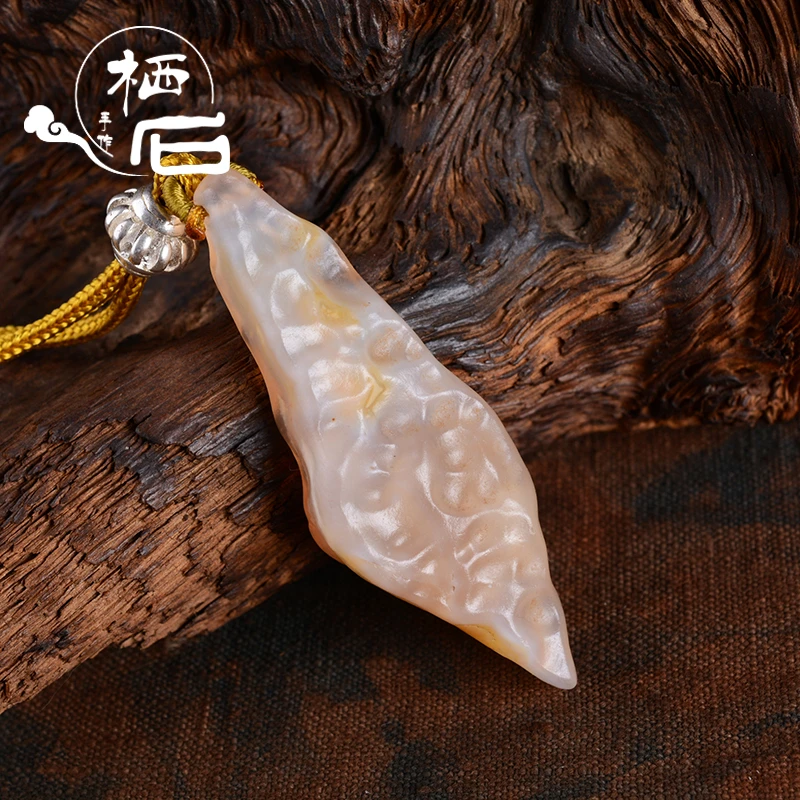 阿拉善原石戈壁石吊坠