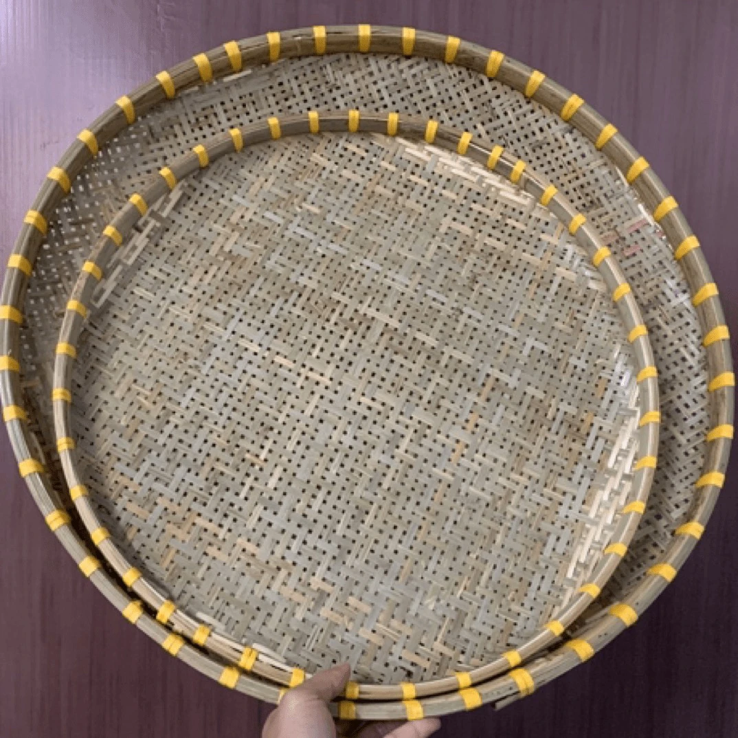 头层竹青皮编织晾晒筛子50/60厘米 发2个