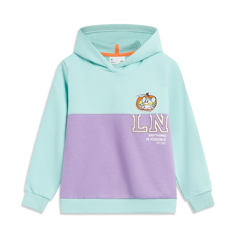 李宁卫衣女童冬季运动生活系列舒适常规套头连帽卫衣YWDT296--B品