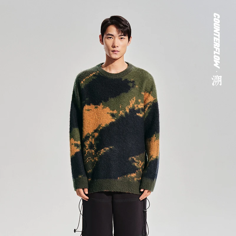 李宁编织衫男女款秋运动生活时尚舒适套头宽松无帽编织衫AMBS189-