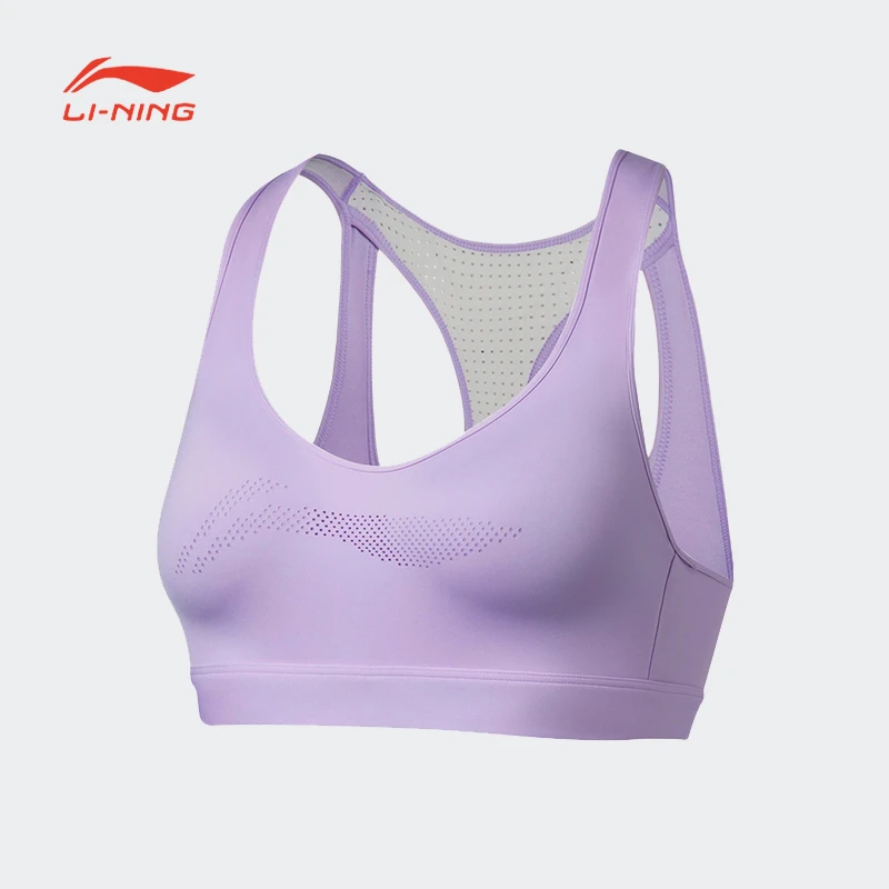 李宁女子健身系列运动文胸中度支撑舒适训练骑行内衣AUBS066-B品