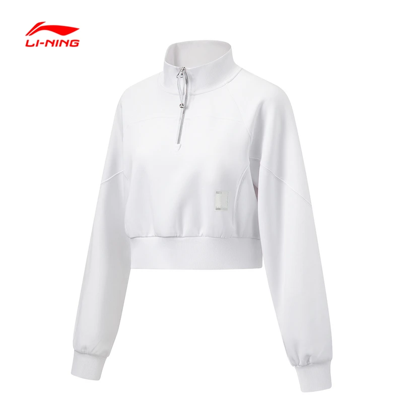 李宁女子健身系列套头无帽卫衣时尚休闲跑步训练运动服AWDT504