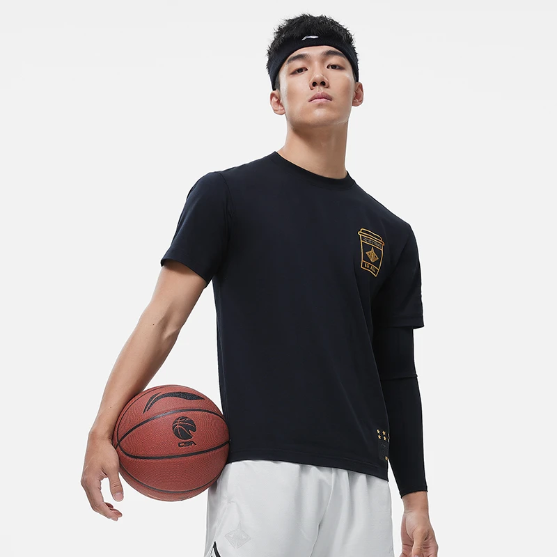 李宁短袖男夏季篮球系列舒适透气短袖T恤ATST091-6