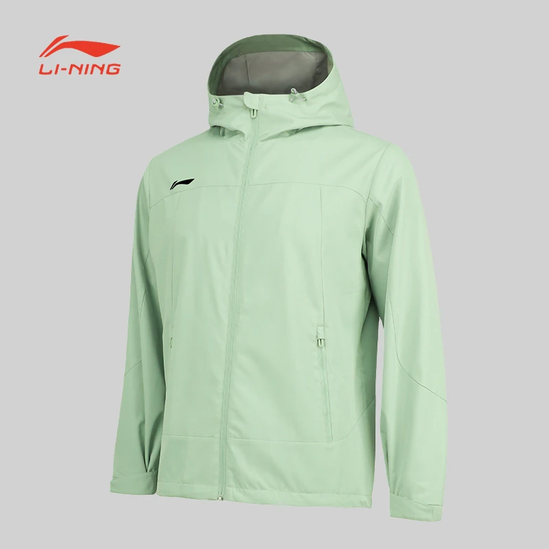 李宁团购男子运动风衣春秋防泼水科技防风休闲连帽外套AFDSC15-3