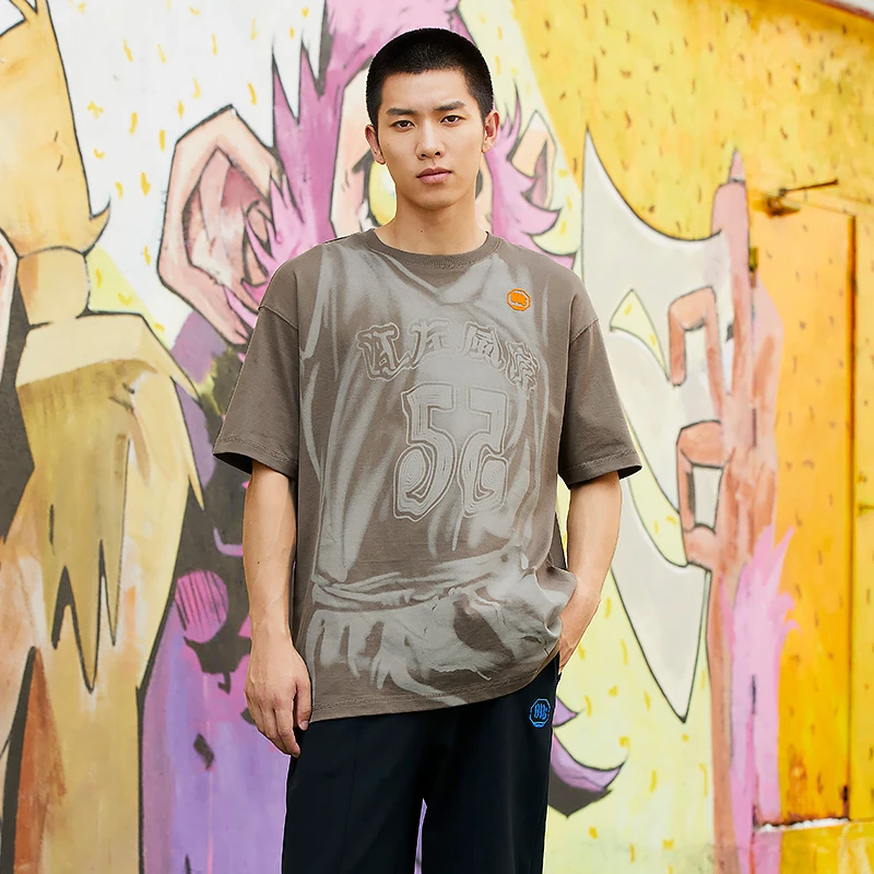 李宁T恤男款夏反伍系列舒适时尚透气运动短袖文化衫AHSSC59-B品