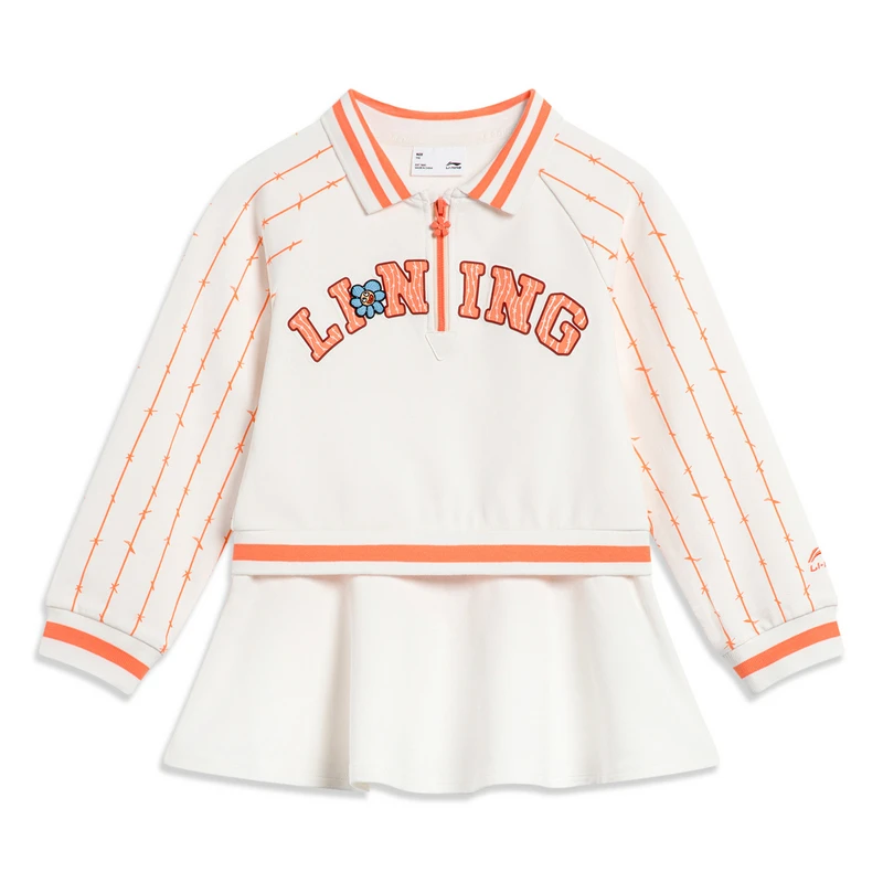 LI-NING/李宁运动潮流系列女小童休闲可爱公主风连衣裙YSKT098-2