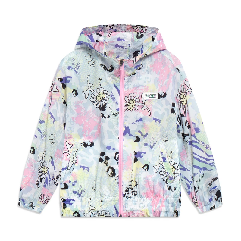 李宁童装中大童风衣夏舒适上衣百搭休闲运动服YFDT044-B品