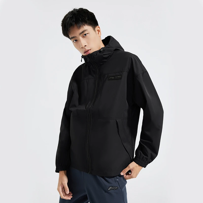 李宁风衣男春季健身系列时尚透气简约常规休闲运动风衣AFDU835-