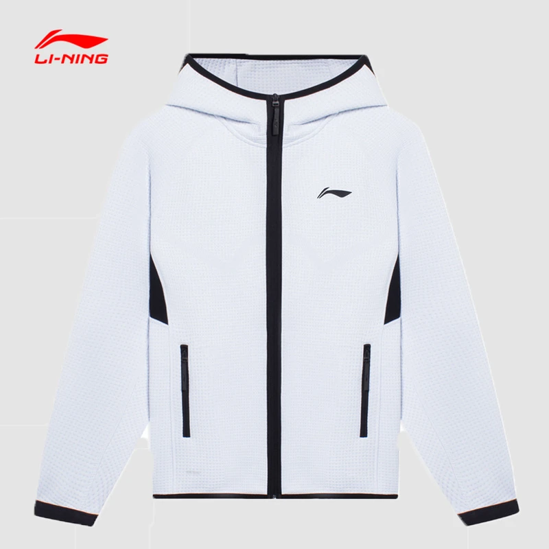 李宁男款冬季舒适时尚百搭休闲篮球系列开衫连帽卫衣AWDSC13-B品