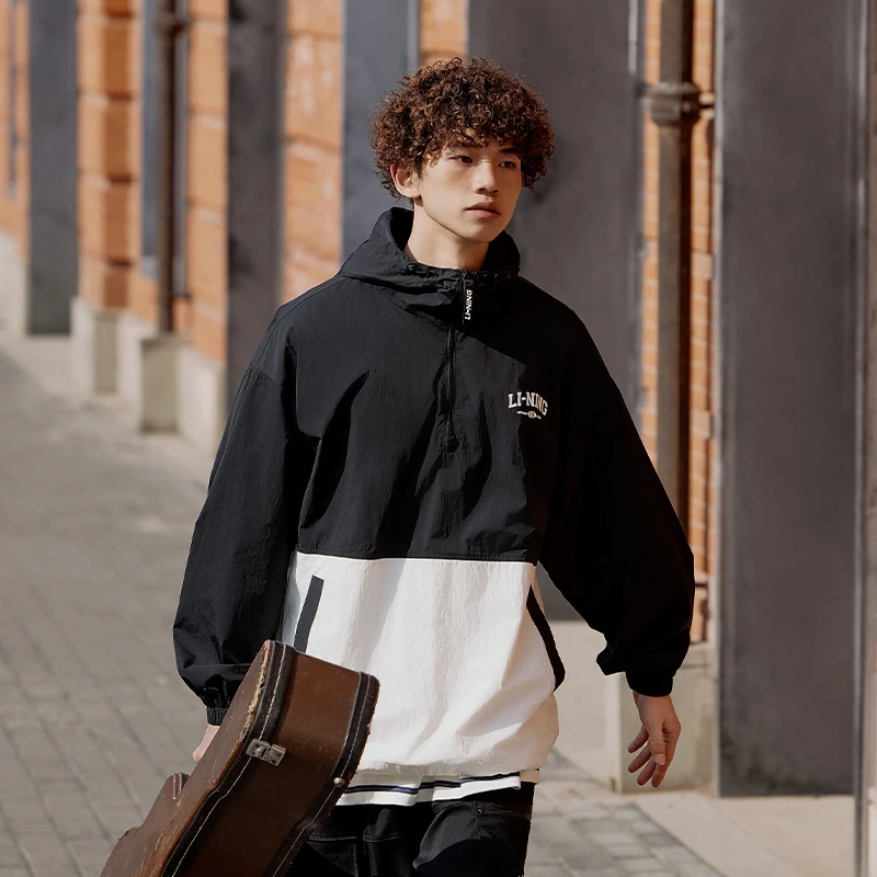 李宁风衣男春运动生活系列时尚透气百搭宽松运动风衣AFDU691-B品