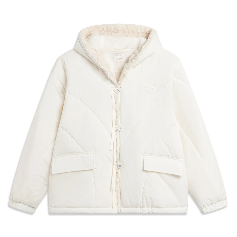 李宁冬女子舒适透气外套舒适休闲百搭保暖棉服AJMT312