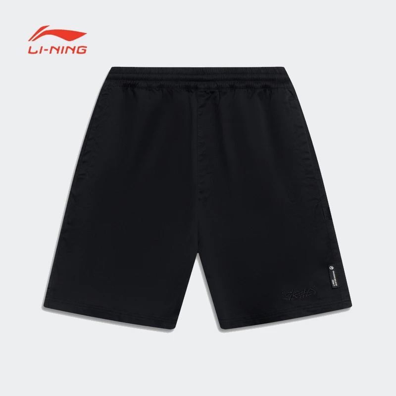 李宁男子休闲短裤夏季滑板系列亲肤透气时尚百搭5分裤AKST309-B品